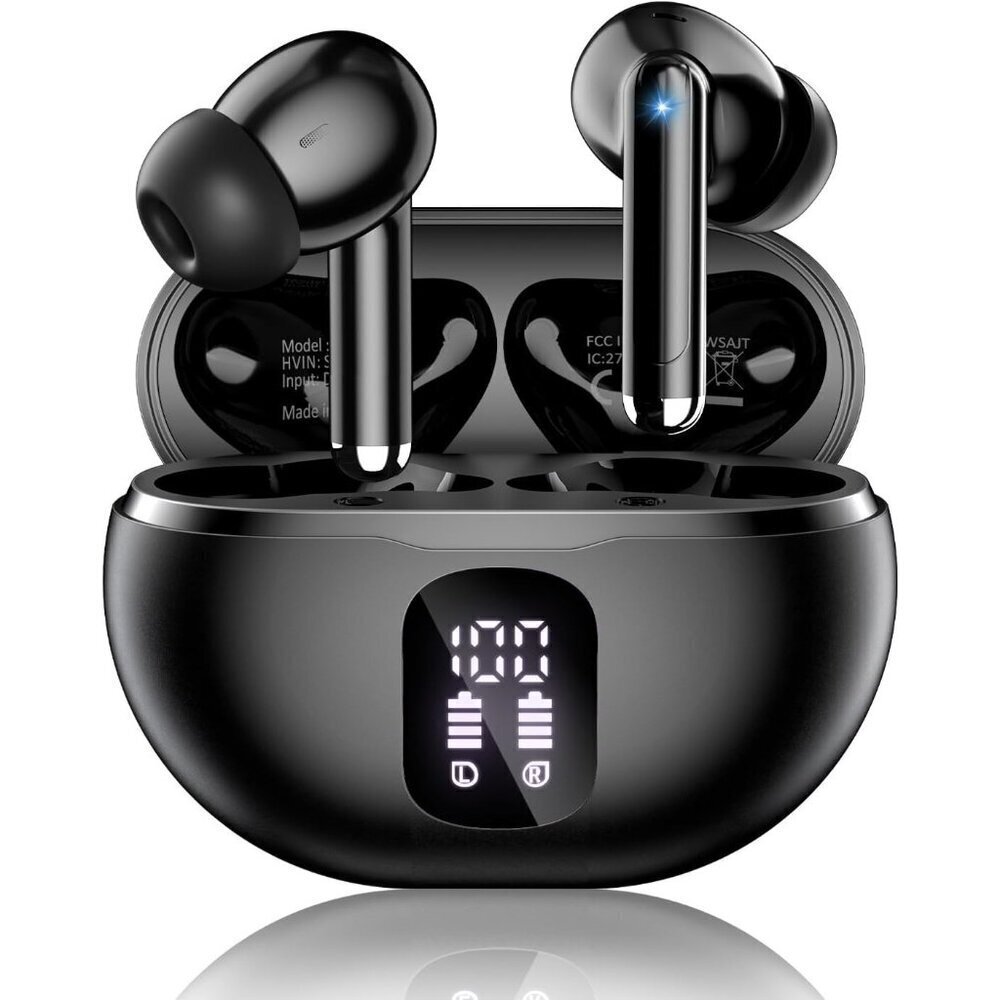 Wireless Earbuds, Bluetooth 5.4 Headphones with 50H Playback, Deep Bass Stereo E
